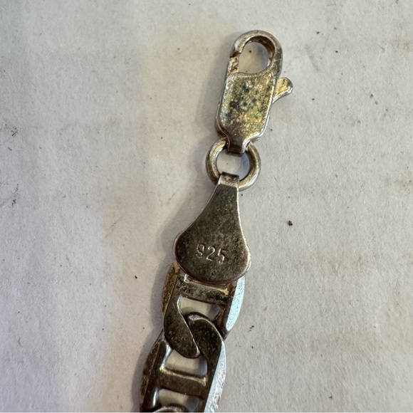 925 Sterling Silver Curb Cuban Bracelet - Picture 6 of 16